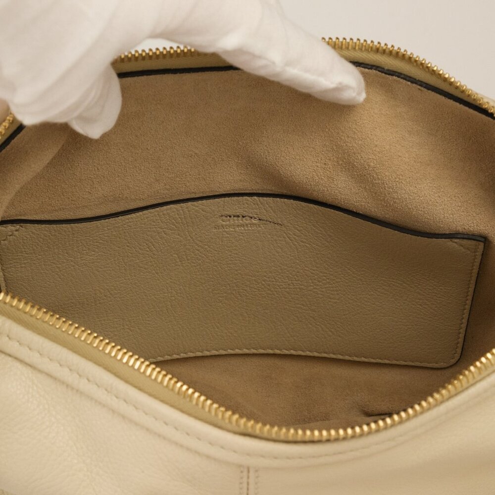 Chloe Beige Shoulder Bag with Gold Rings - Picture 5 of 16